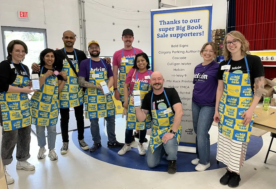 The Helcim team at the Calgary Reads Big Book Sale