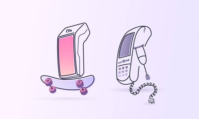 Illustration of Smart Terminal and an old machine