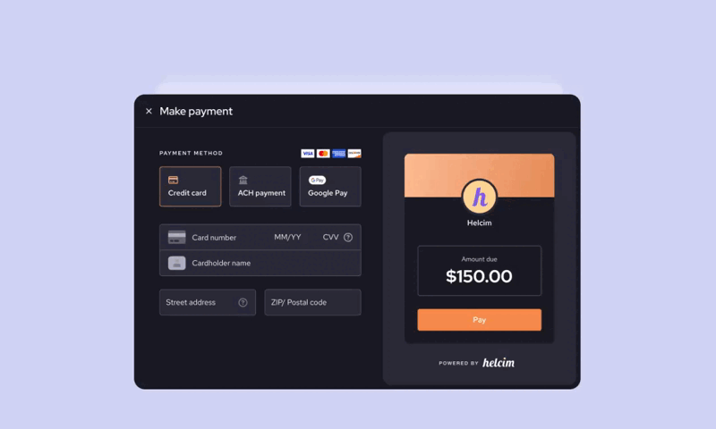 Payment modal with scripts of code in the foreground