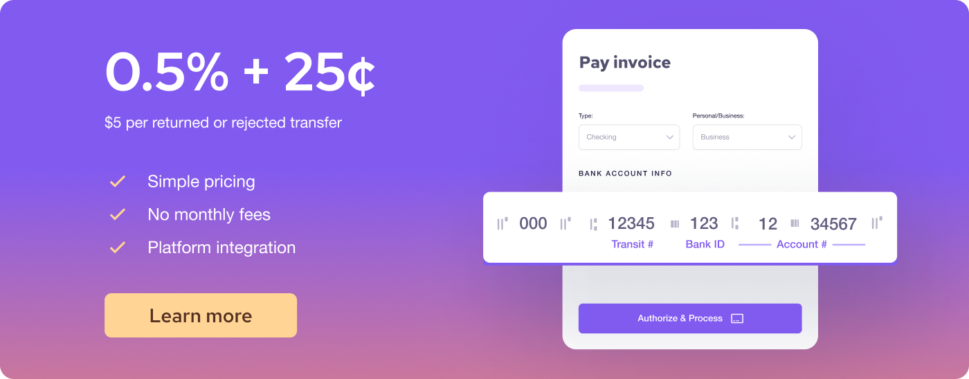 Accepting ACH payments with Helcim