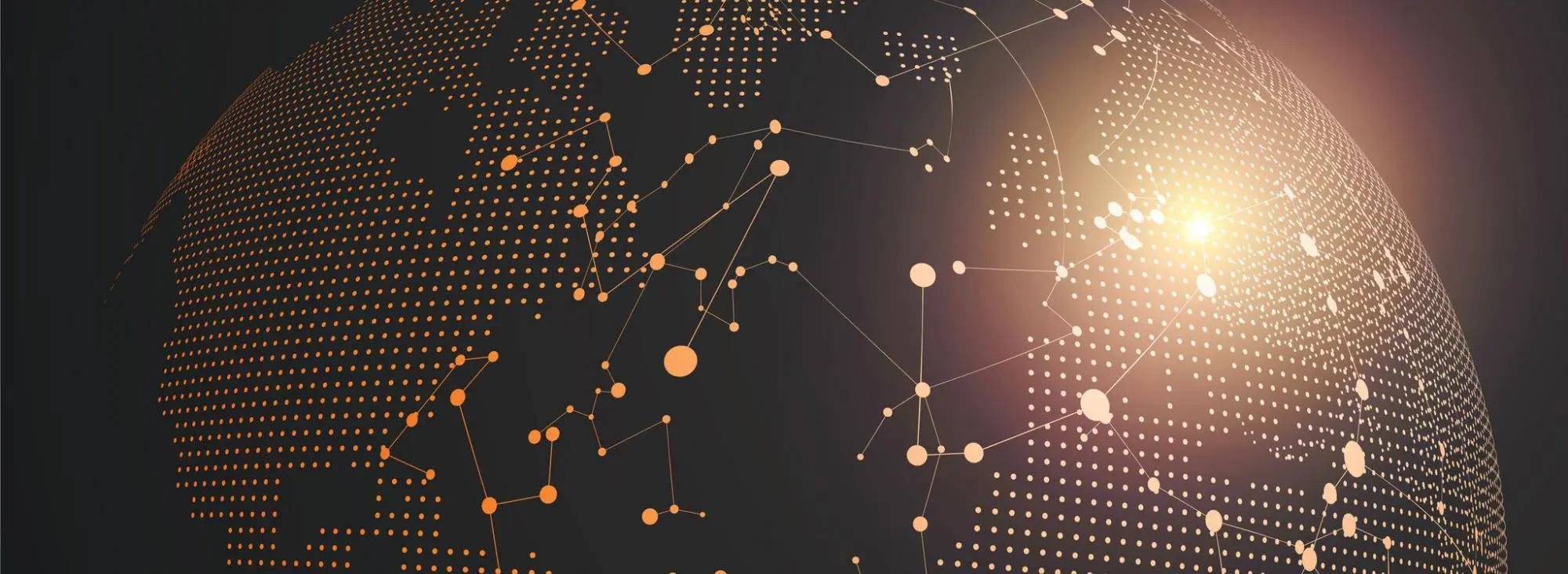 Digital glob with connected fraud dots