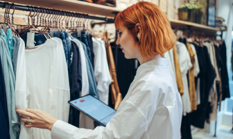 Customer chooses clothes