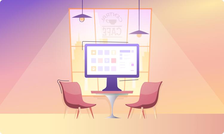 A business person accepting a payment on the computer