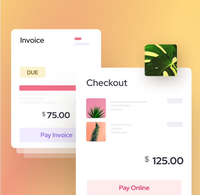 orange background invoice example for service based businesses