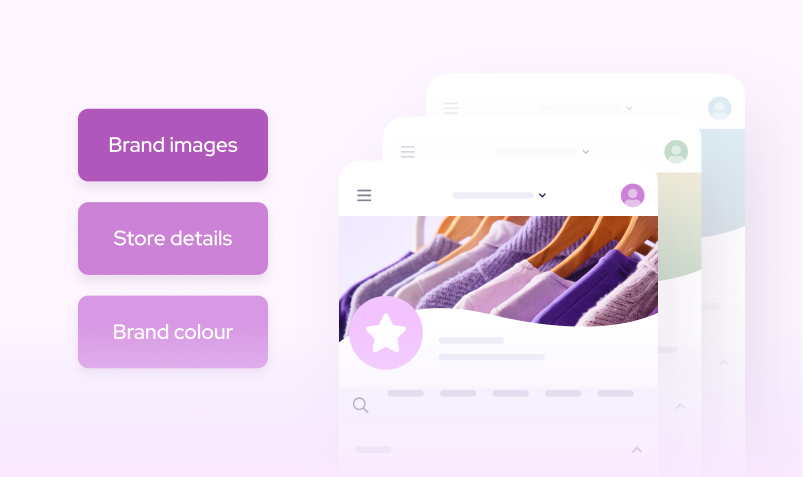 Customize online store templates with brand images and colour