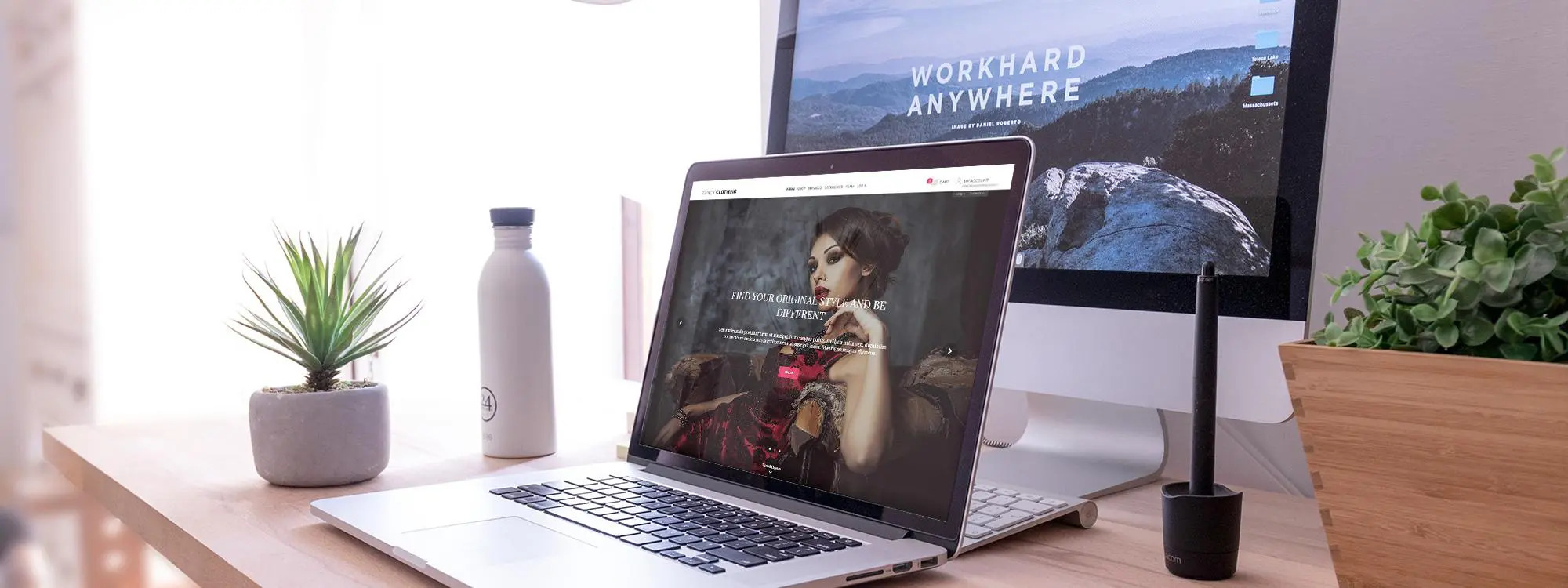 Laptop showing an online store